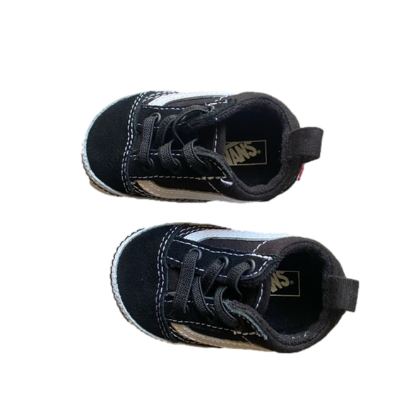 Vans Old Skool Crib shoes black and white Infant Size 2 - Picture 4 of 6
